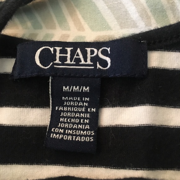 ❣️sold❣️ Chaps M t-shirt black and white stripe - Picture 5 of 7